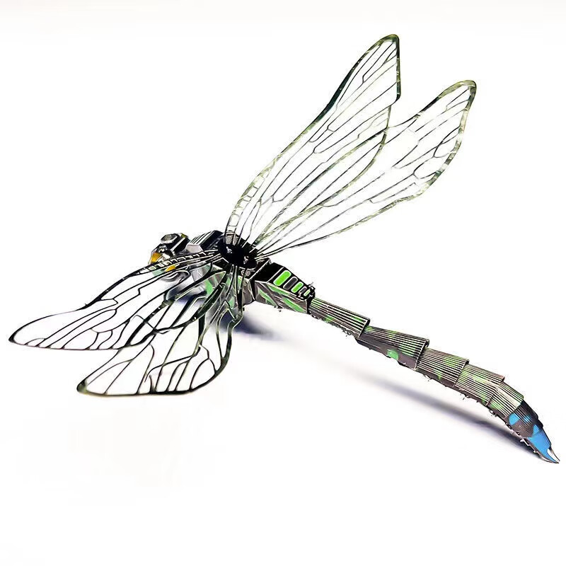 机械蜻蜓摆件机械蜻蜓模型3d立体金属拼装模型昆虫螳螂蝎子diy机械