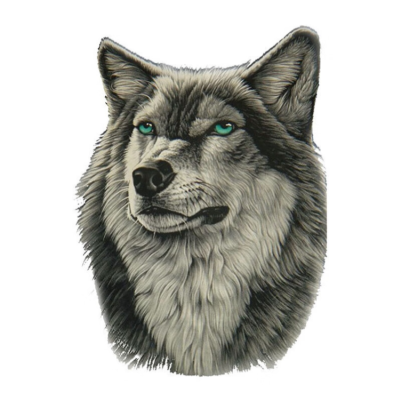 贴遮挡遮盖车身前后杠侧门车门大号车贴狼图腾贴纸 喷绘狼头款一对装