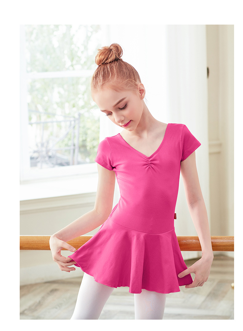 羞莎儿童舞蹈服女童练功服粉色秋冬季长袖芭蕾舞裙女孩中国舞考级演出