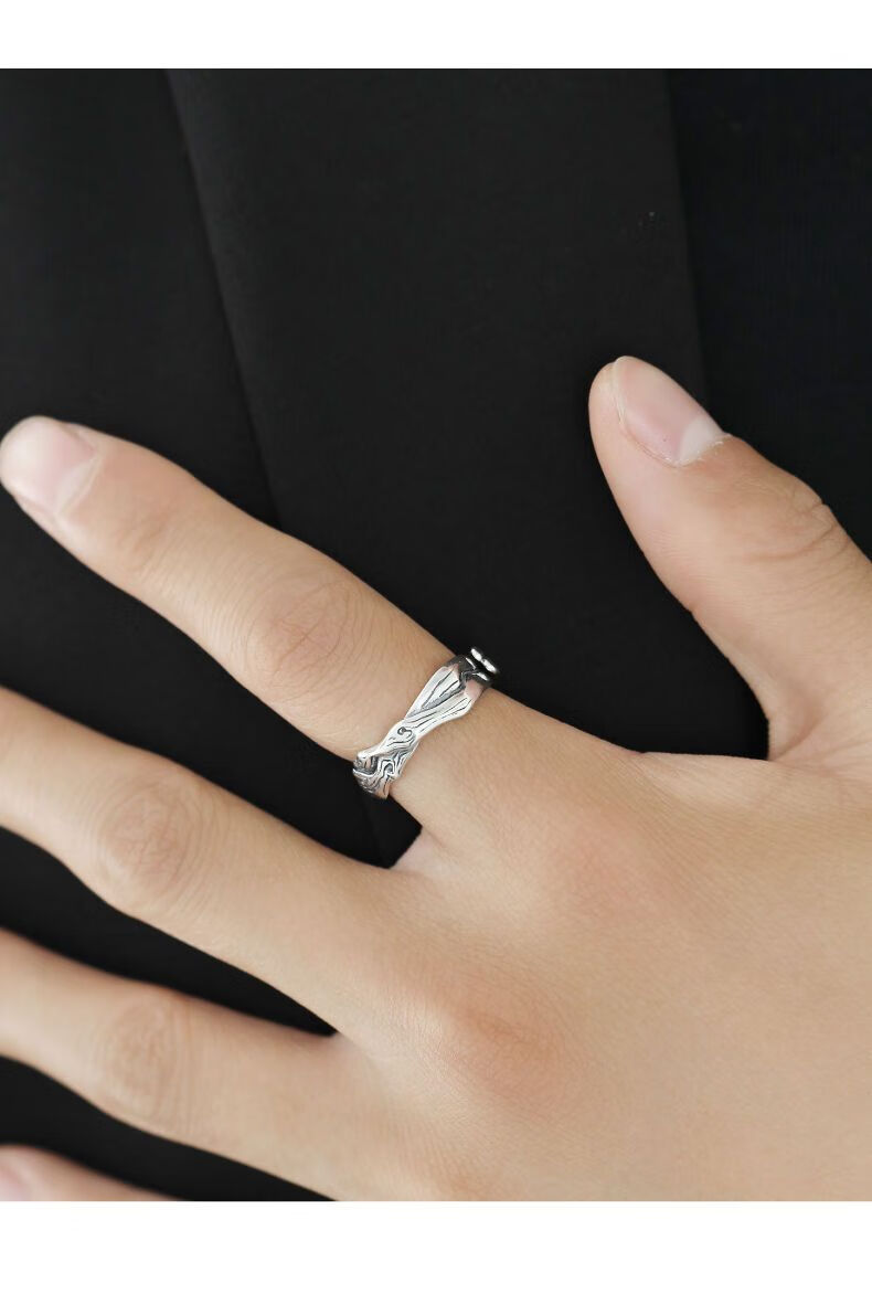 Vintage Designer Ring For Men Snow Motif High End Niche Accessory_voghion.com