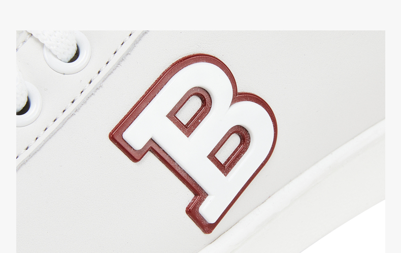 bally 巴利 2021新品 女士牛皮b徽标字母图案休闲运动鞋小白鞋 白色