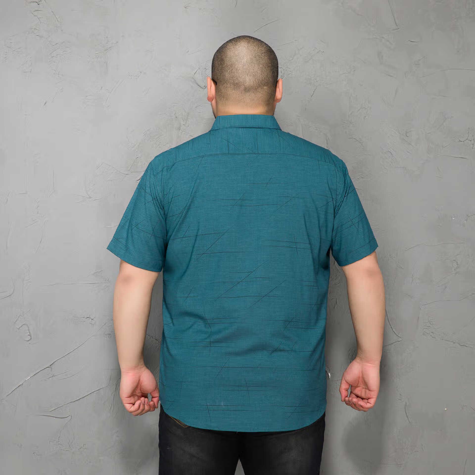 男装 衬衫 cxz cxz加大加肥男装翻领衬衣大码男装弹力肥佬胖子 绿色