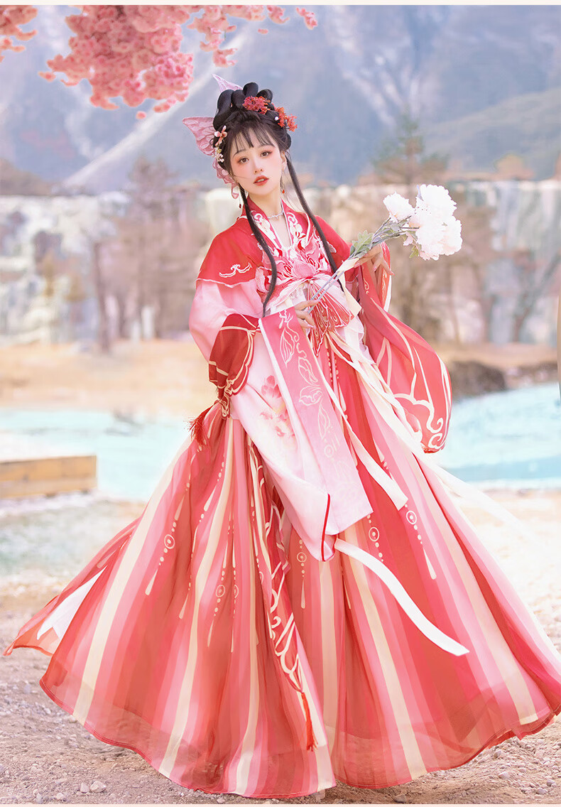 汉服女南北朝大袖绣花披肩襦裙改良齐胸襦裙晋制 4