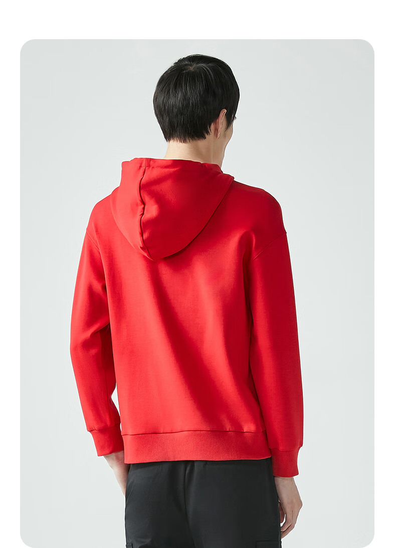 劲霸男装秋季新品男士商务休闲时尚百搭连帽字母卫衣ftwg3399 黑色