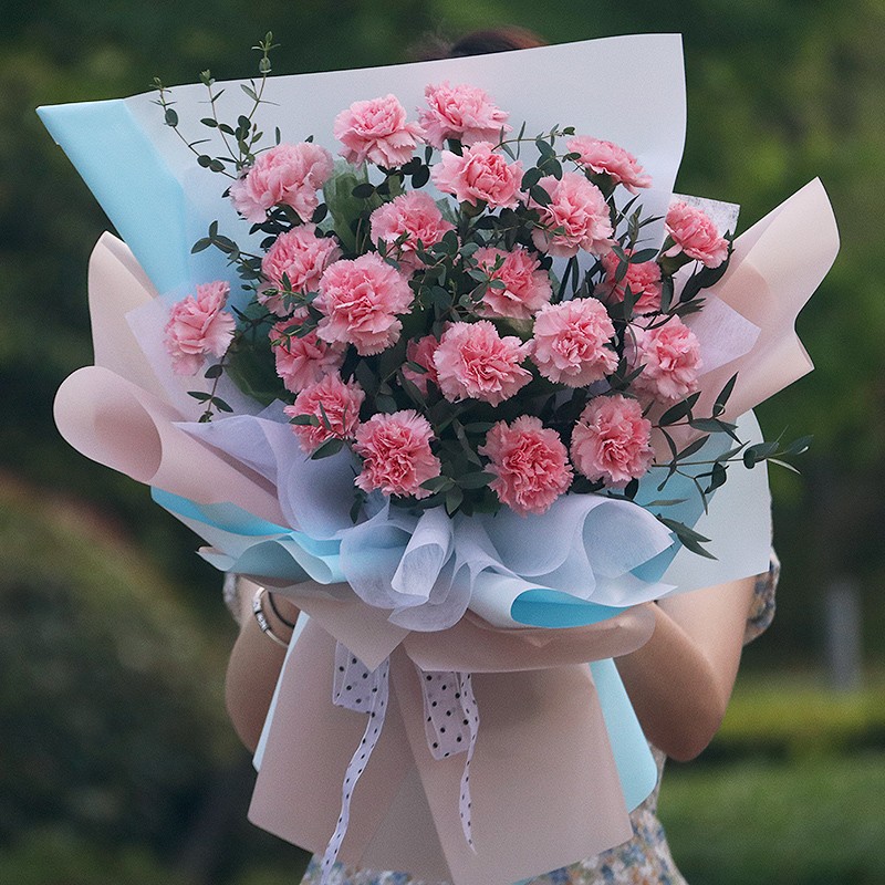 荟鲜阁鲜花速递康乃馨玫瑰混搭花束礼盒生日礼物送妈妈岳母长辈探望