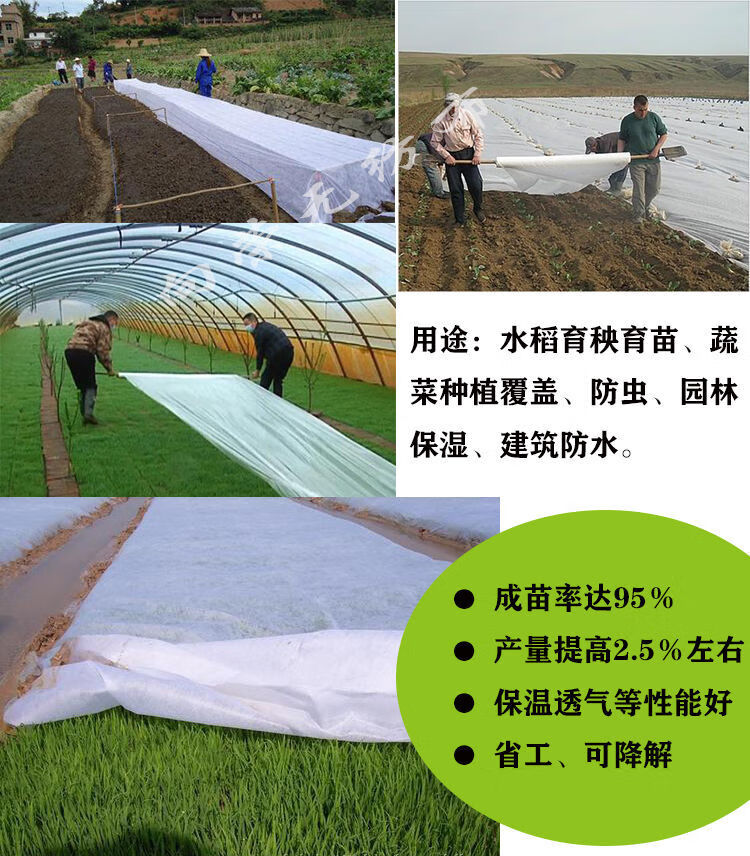 水稻育秧无纺布育苗无纺布整卷地膜农用苗圃覆盖薄膜保温透气白色纯料