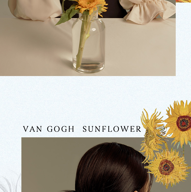 She's Headpiece, Van Gogh Sunflower Handmade Beaded Crystal-Like Hair Tie, Birthday Gift for Girlfriend 7