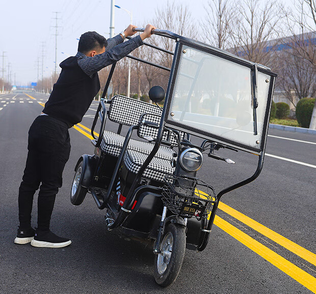 电动三轮车雨棚车棚车篷一体棚老年电动车新款代步车遮雨蓬棚 130红色