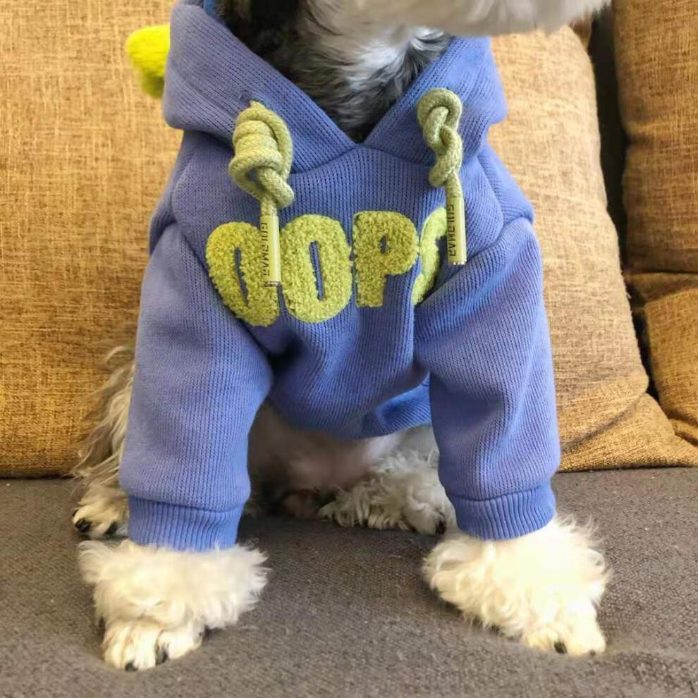 狗狗衣服雪纳瑞比熊泰迪中小型犬猫咪加绒保暖连帽卫衣潮牌连帽卫衣