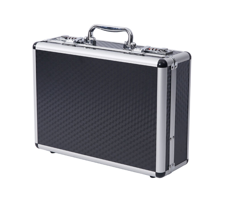 密码工具箱手提式铝合金保险箱子文件箱五金设备仪器箱小号黑色密码锁