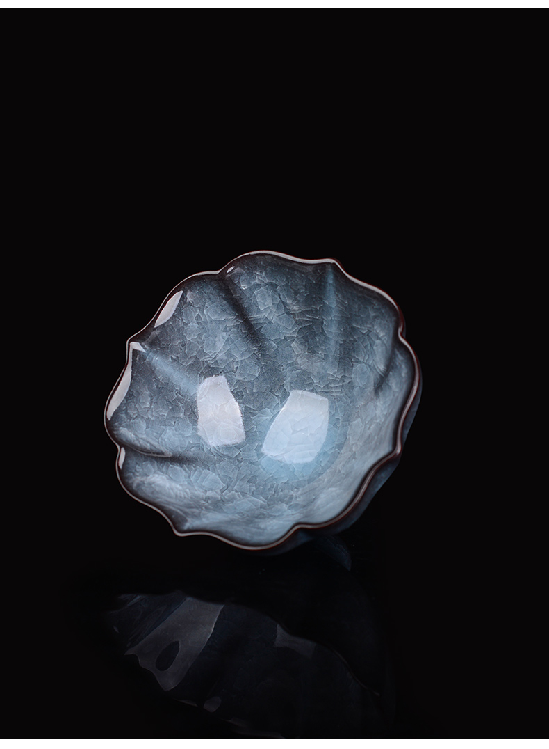 龙泉青瓷名家周光武手工冰裂纹主人杯单杯个人茶盏品茗茶杯花边杯