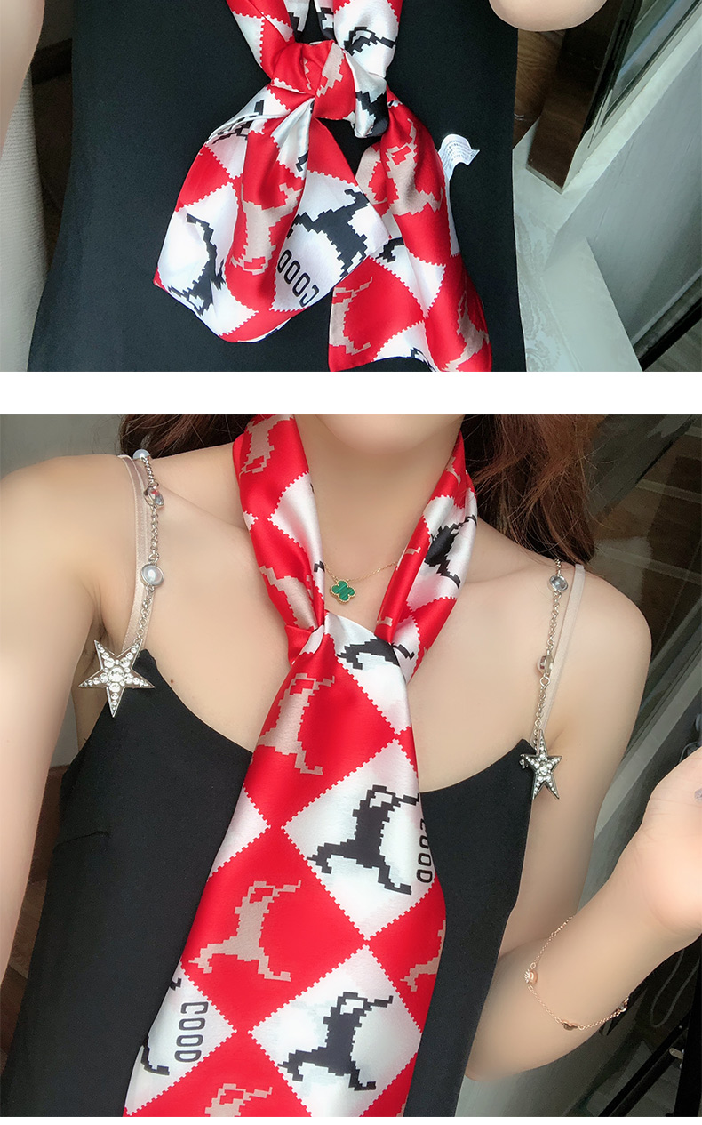 小长条窄丝巾女百搭春秋冬季围脖子装饰长款薄围巾方巾韩国领巾夏复古