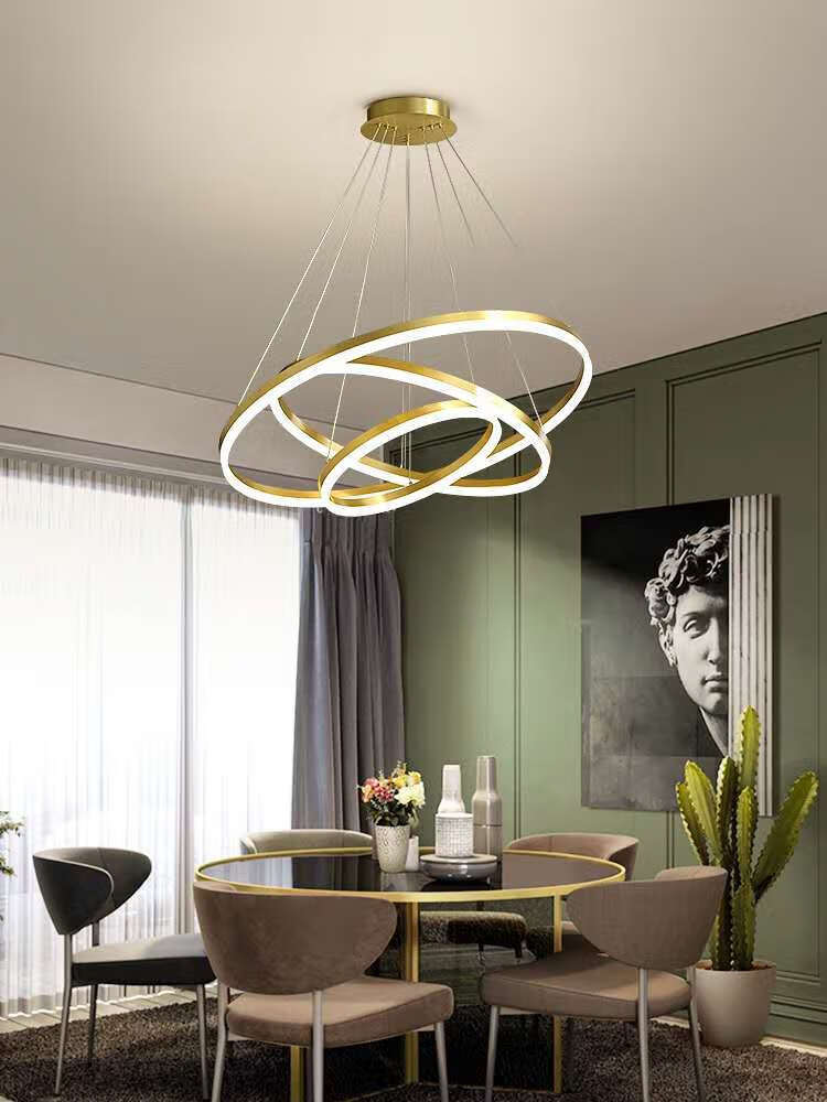 松下极简吊灯创意别墅复式楼客厅餐厅楼梯间亚克力灯具同款 金色四层