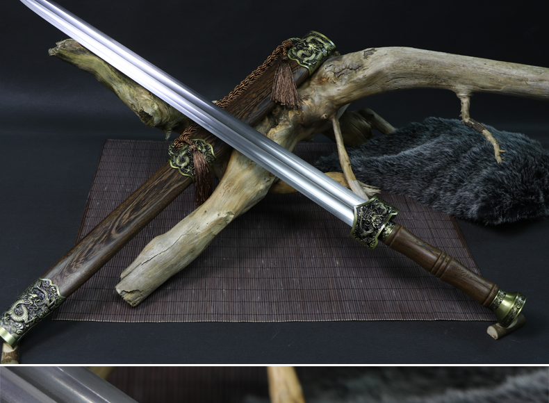 龙泉川山岛刀剑全手工高锰钢花纹钢八面四面宝剑汉剑唐剑长剑短剑硬剑