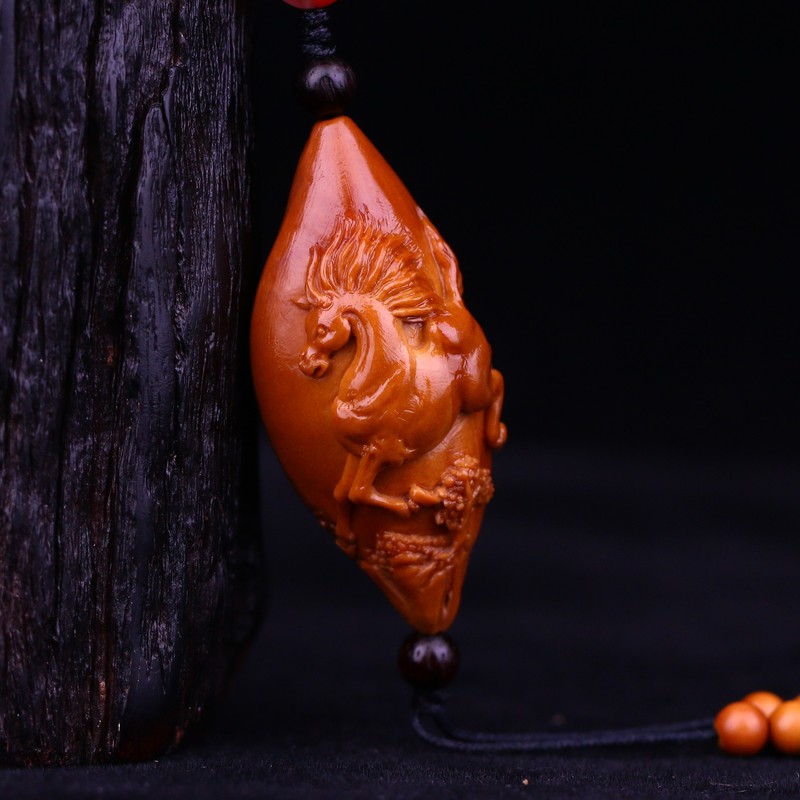苏魅儿 周泉兴 十二生肖 橄榄核雕单子梅林老核挂件苏工文玩舟山纯