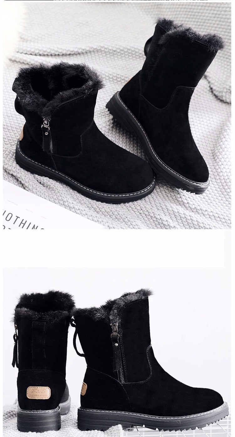 法国梦时力新款雪地靴豆沙色尊贵版40