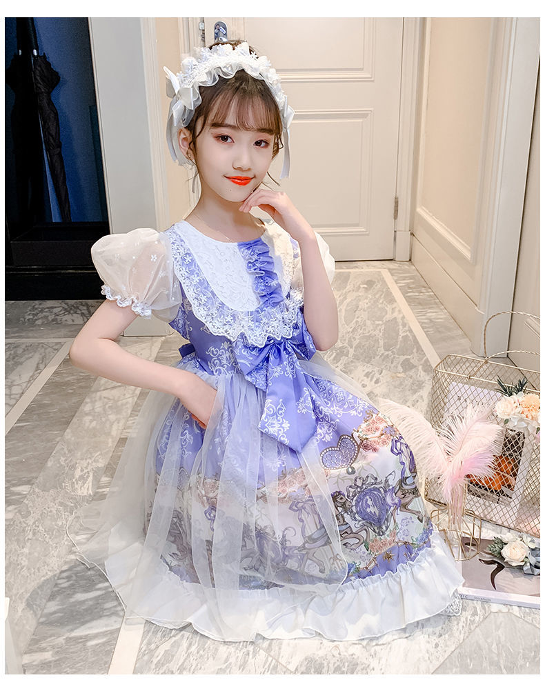 华慧泽洛丽塔 裙子 女童公主裙夏季女孩裙子 9-12岁lolita裙女大童