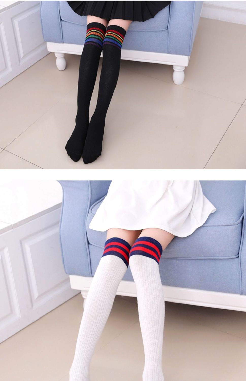 迪士尼disney官方品牌儿童丝袜白色女童长筒袜过膝盖春秋夏季薄款宝宝