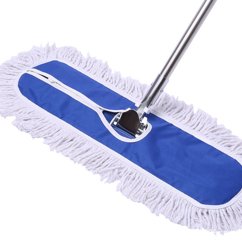 商用平板拖把尘推工厂酒店长排拖宽地拖可替换棉线懒人一拖净蓝色尘推