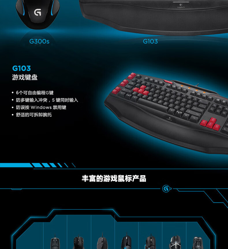 罗技g300s游戏电竞有线鼠标宏编程吃鸡fps可编程按键g300s