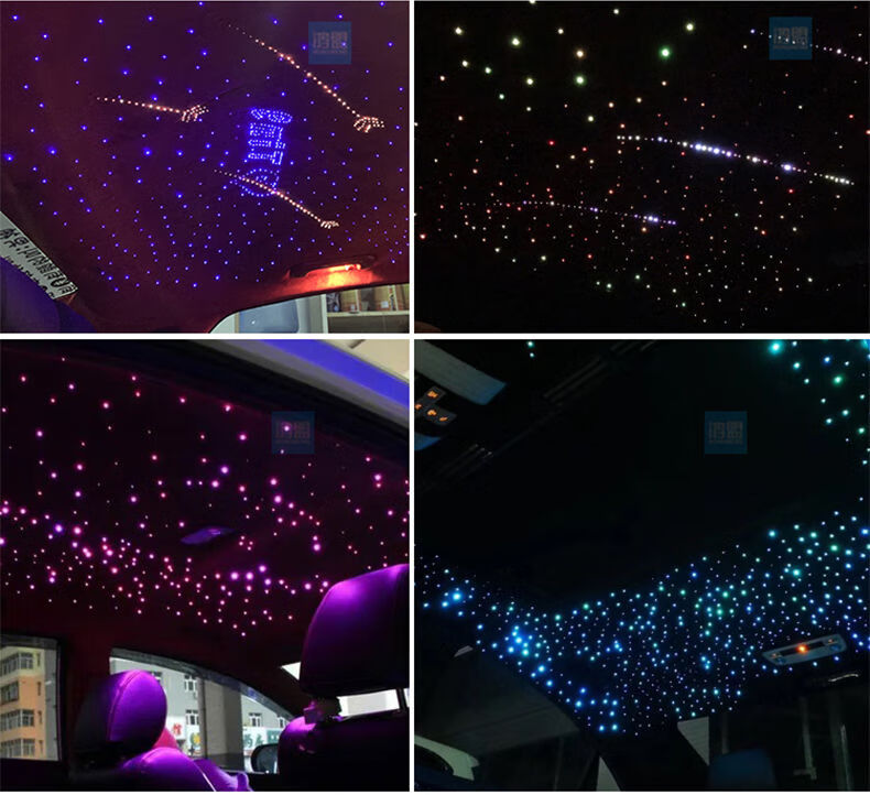 汽车星空顶 汽车星空顶呼吸满天星车改装顶棚跑动带流星灯七彩声控