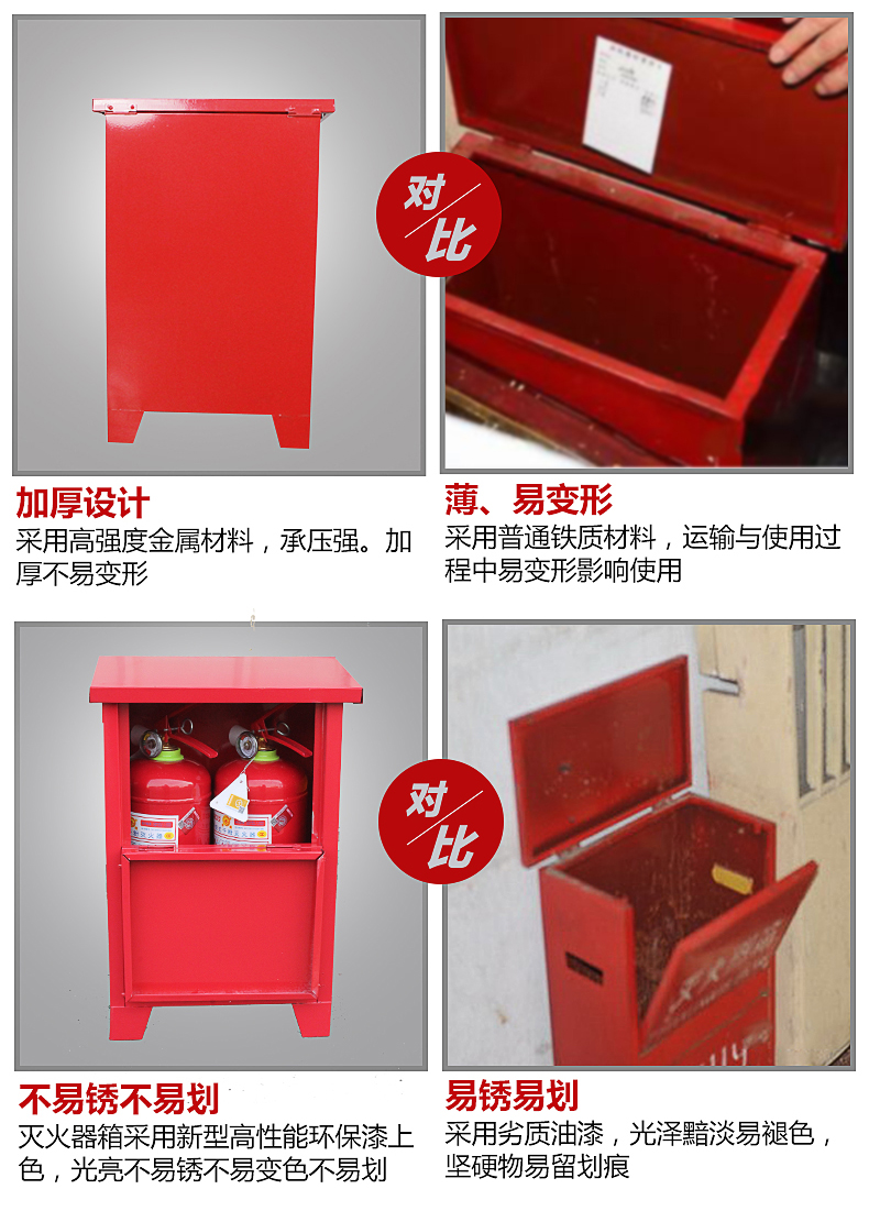 4kg干粉灭火器箱子2只装4kg套装店用酒店家用2公斤消防器材盒子 3kg
