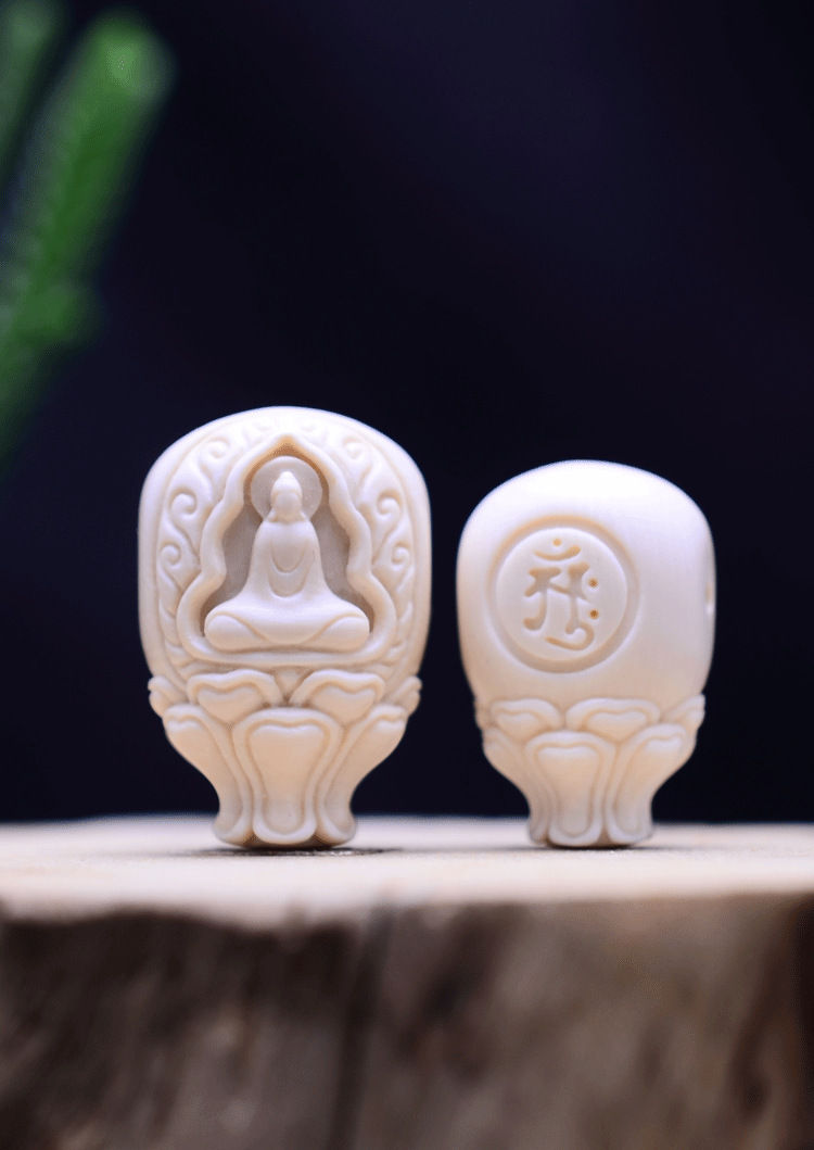 默奢 猛犸象牙无相三通佛头 禅意文玩简约diy配饰 手工佛系治愈系礼物