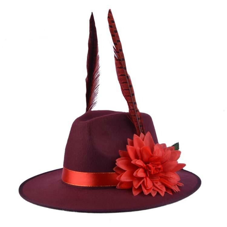 上海滩男士大沿礼帽舞台婚庆影楼新郎帽 婚礼 中式结婚帽子 黑色平边