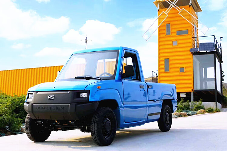 铁壳开云电动四轮皮卡车电动货车成人单排拉货送货皮卡油电两用四轮