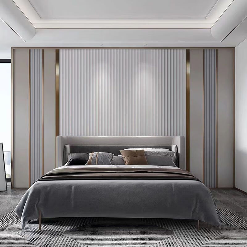 zhde 竹木纤维护墙板轻奢电视背景墙定制沙发床头卧室客厅集成墙板