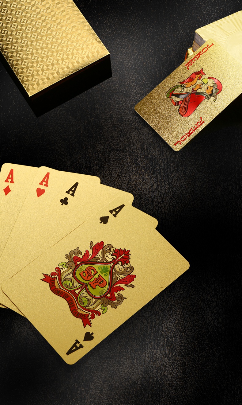 塑料扑克牌扑克牌斗地主塑料扑克防水可水洗黄金朴克土豪金金属创意