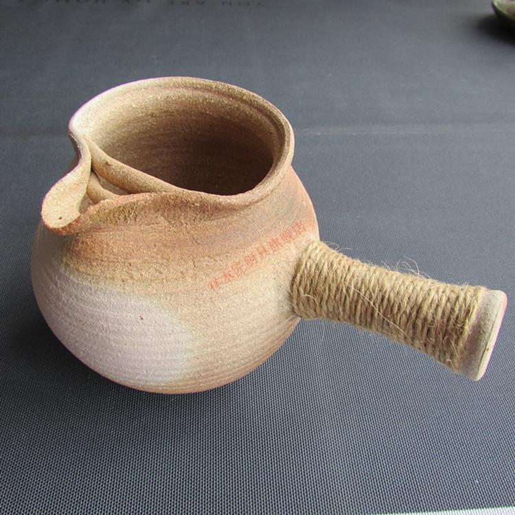 【严选品质】 土陶罐煮茶 手工云南粗陶侧把烤茶罐土陶公道杯煮茶壶土