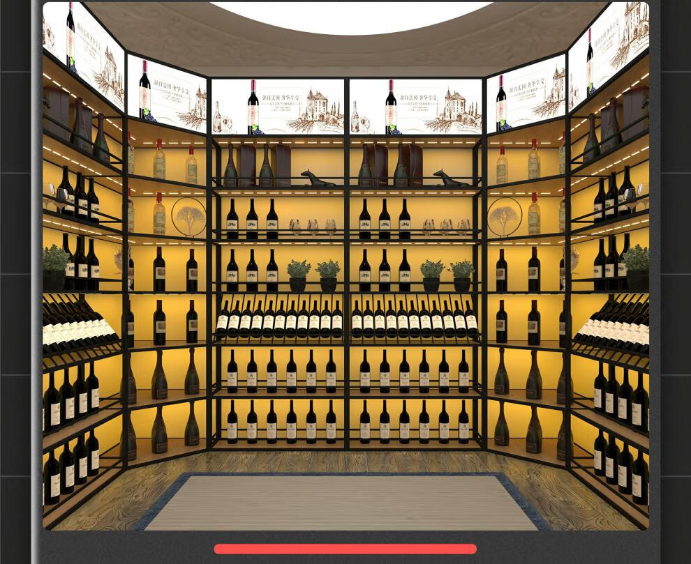 北欧轻奢酒柜高端会所酒店餐厅餐边柜靠墙酒柜酒庄落地式白酒架靠墙