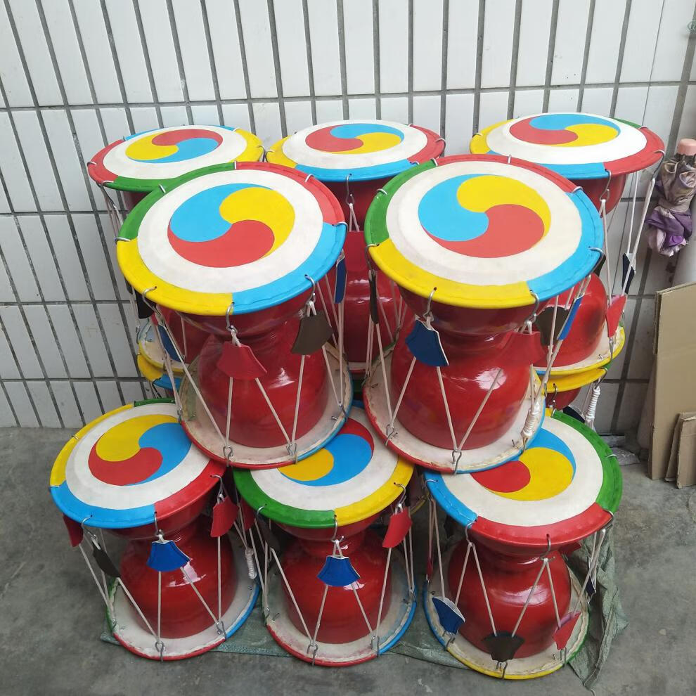 朝鲜长鼓儿童成人舞蹈专用鼓拉绳鼓韩国表演鼓 朝鲜鼓专用鼓皮【尺寸