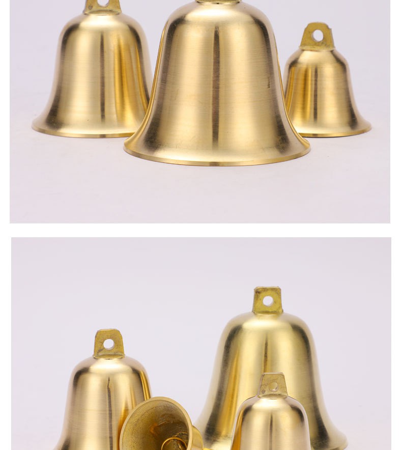 乔普罗(qpl) 圆口铜钟 寺庙大号风铃 铜铃铛纯铜挂件喇叭铃学校上课铃