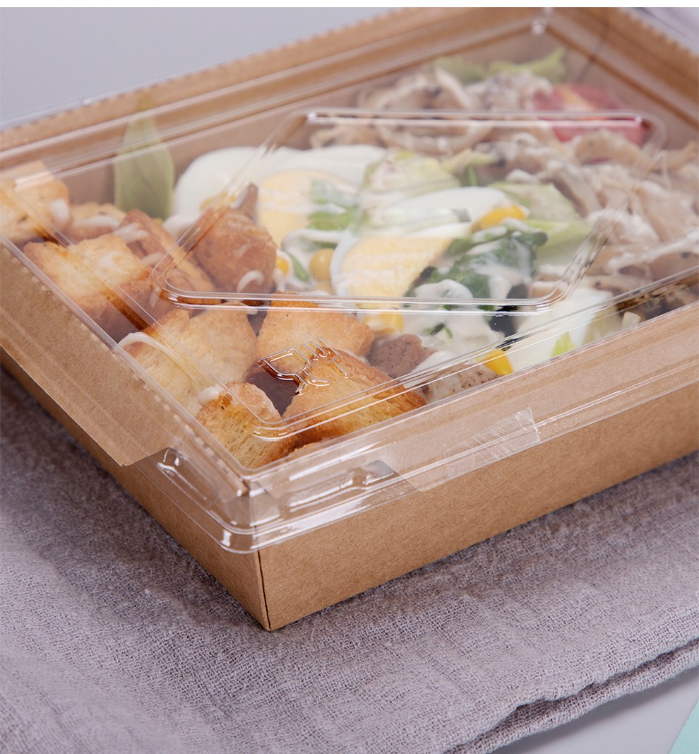 沉弗一次性牛皮纸沙拉盒餐盒外卖纸盒打包盒水果盒纸质盒子轻食健身餐