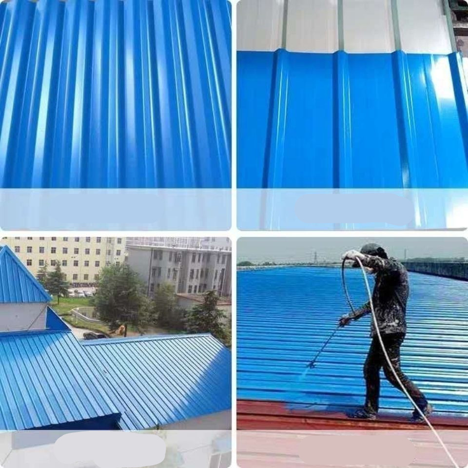 彩钢板屋顶彩钢瓦板铁皮瓦楞房屋顶蓝红白车棚雨篷盖顶-浩驰 0.