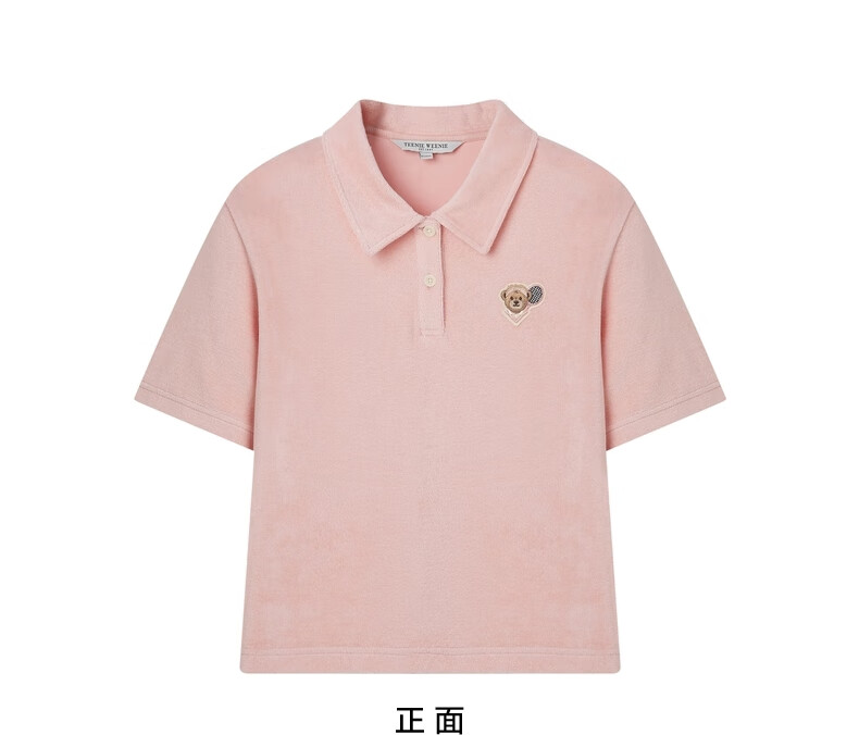 teenieweenie小熊polo领短袖t恤短款上衣韩版显瘦设计感女春夏款tth