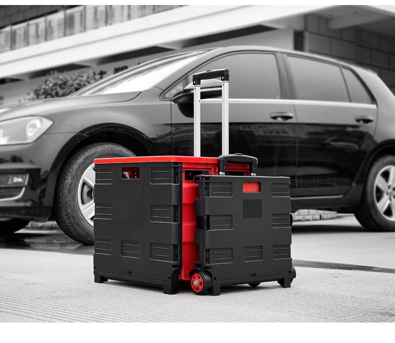 适用折叠拉杆箱车载汽车储物箱折叠便携手推拉车多功能后备箱车载拉杆