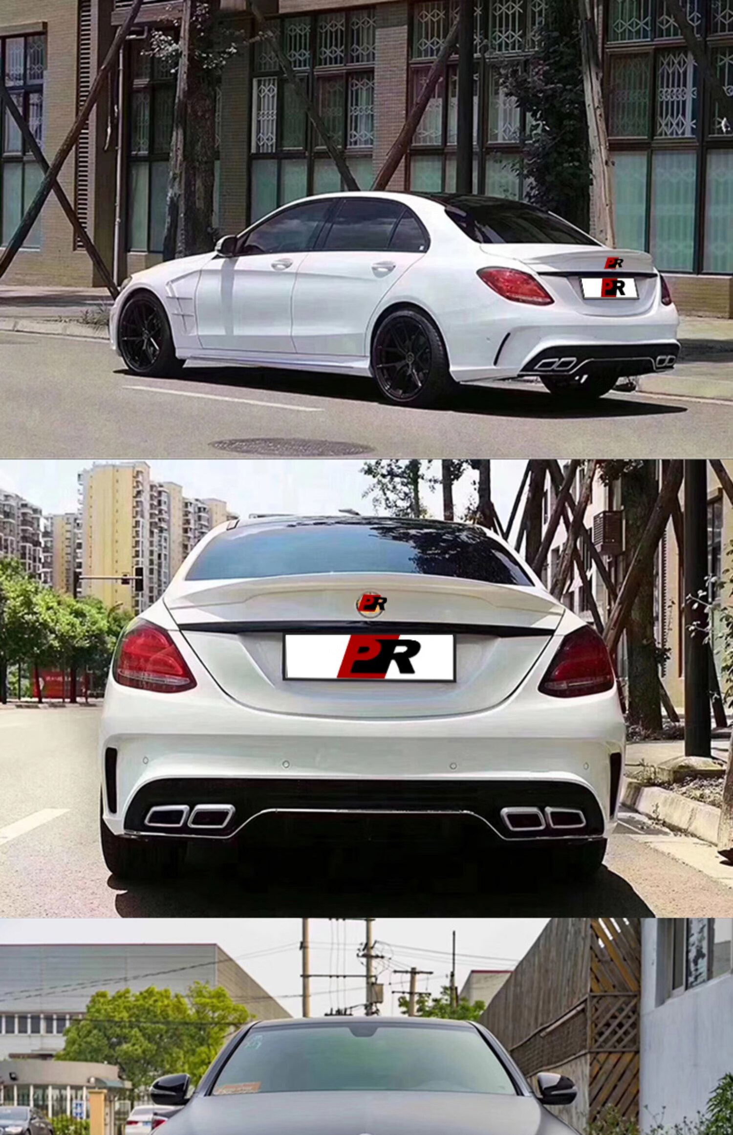 適用於w205奔馳c級c260l升級改裝c63 amg c65 gtr大包圍前槓後槓