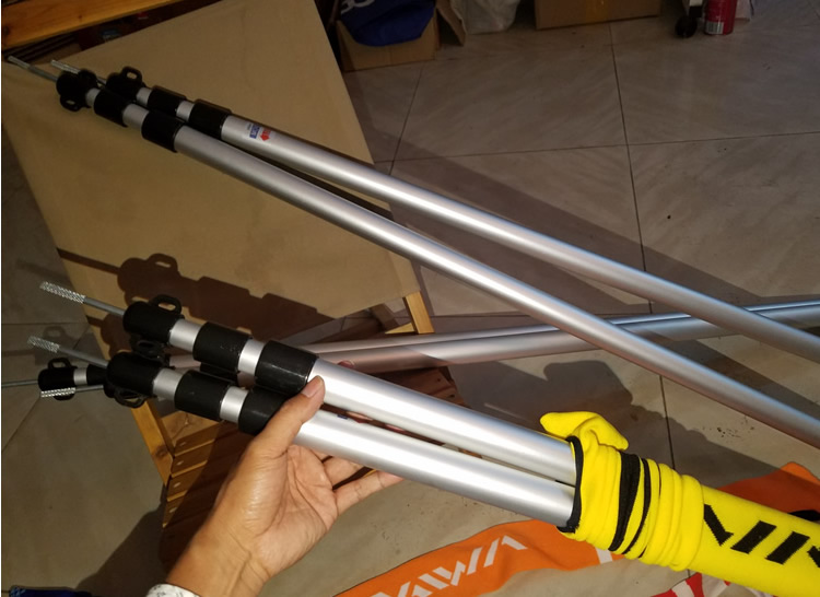 户外天幕伸缩杆 铝合金可调折叠帐篷杆支撑杆便携支架2.3米.