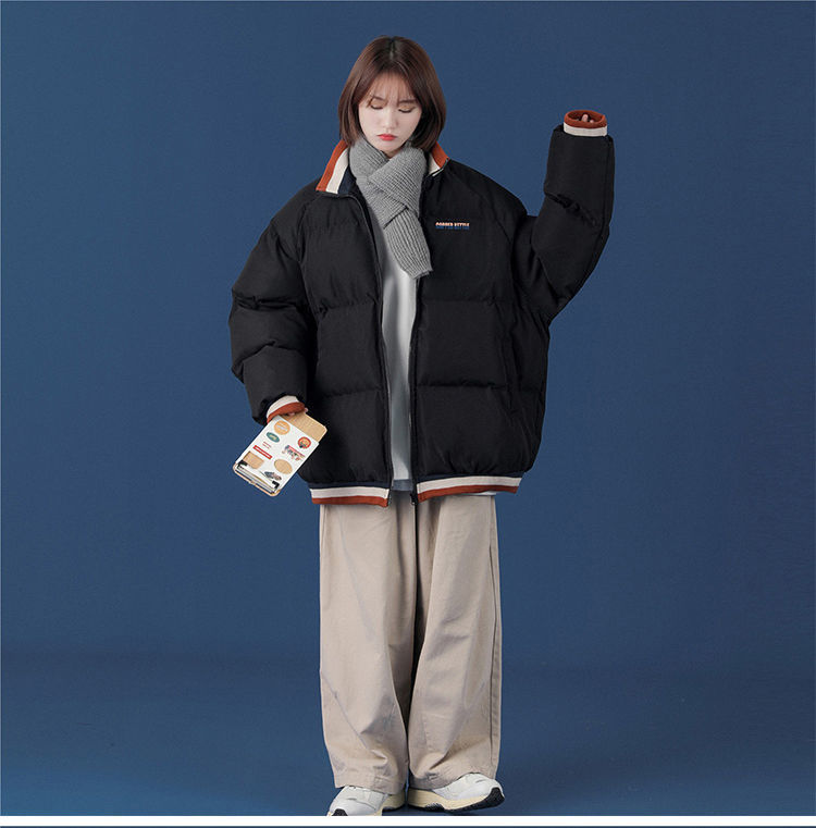 奥洛黛娅棒球服棉衣女潮流韩版宽松简约冬季保暖加厚ins风面包服潮牌