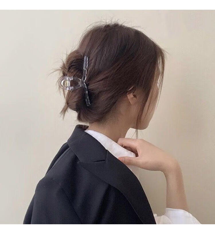 韩国ins珍珠发夹后脑勺抓夹大号气质鲨鱼夹发抓发卡头发夹子头饰 【两