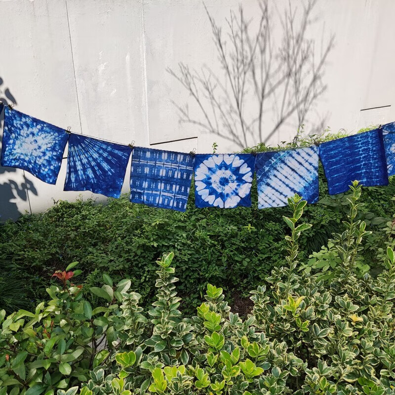 材料手工diy颜料免煮染料粉方巾手帕衣服布料工具套装幼儿园 扎染蓝晒