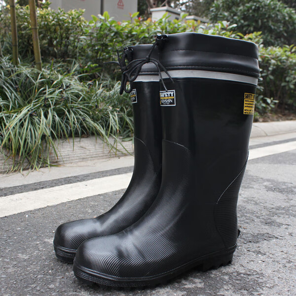 钢头防穿刺劳保雨鞋防砸防刺防水工地靴子男款高筒钢头防砸安全雨鞋