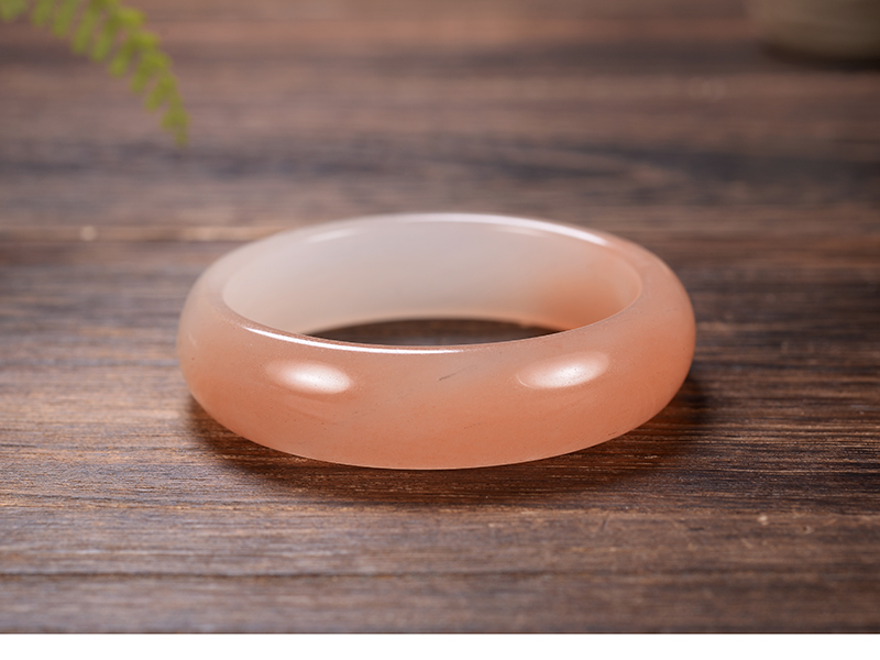 新疆拉玛依天然金丝玉/红粉白转色/宝石光/手镯子/57