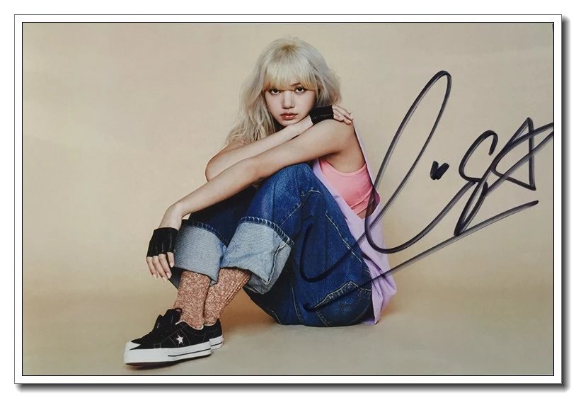 blackpink 集体及个人宣传亲笔签名照片金智妮金智秀朴彩英lisa送男女