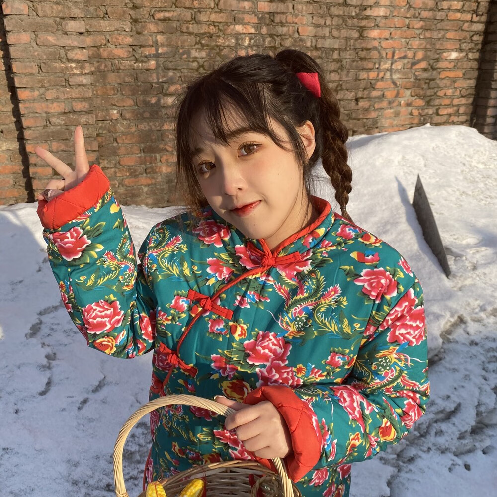 东北棉花裤棉袄女冬加厚民族风碎花棉服时尚棉衣棉裤套装女外穿同款