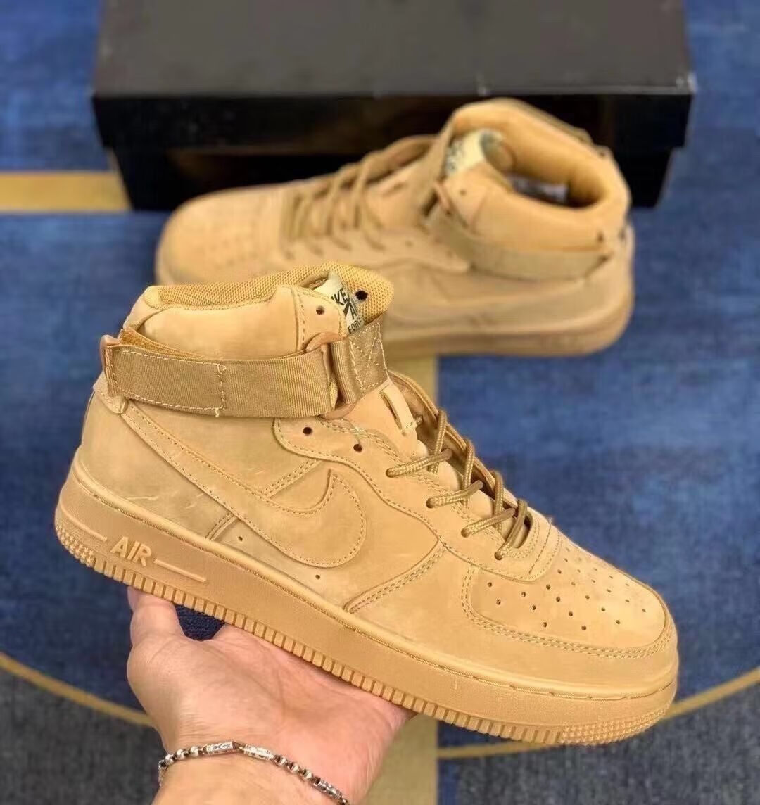 【官方旗舰】af1(头层麂皮)空军一号新小麦色低高帮板鞋休闲运动潮流