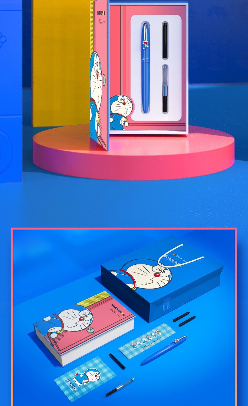 毕加索哆啦a梦联名款钢笔 毕加索联名机器猫钢笔生日礼物叮当猫钢笔